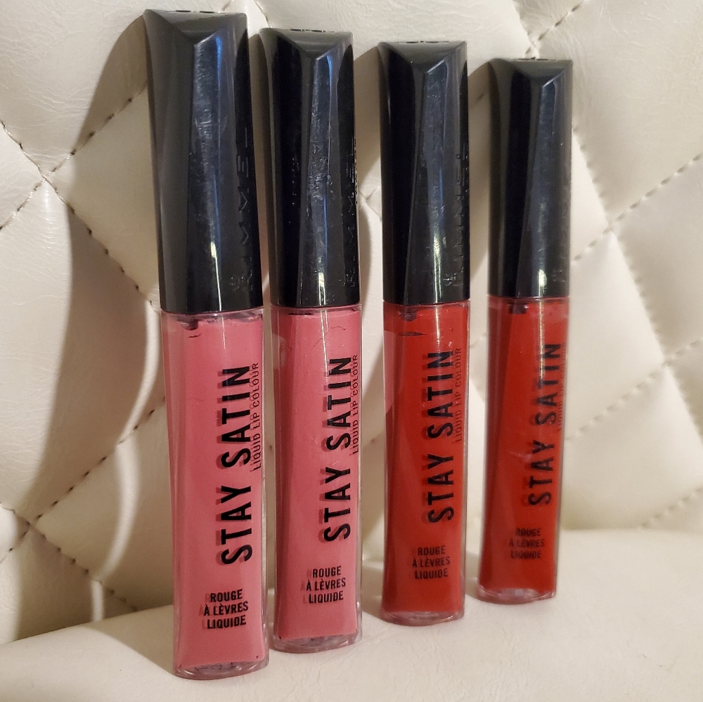 Rimmel Stay Satin Liquid Lip Color 4-Pack Bundle Redical 500 + Yuppie 130